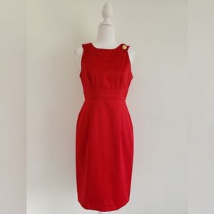 NEW! London Times Red sheath sleeveless dress sz 4
